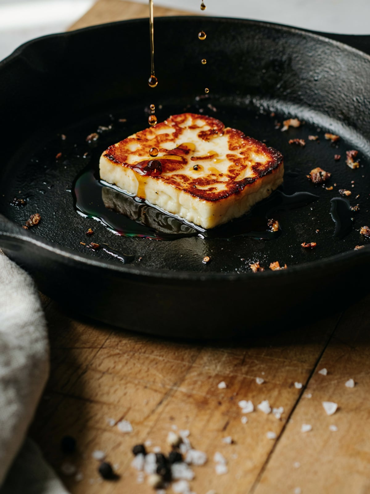 جبن مشوي بزيت بذور اليقطين